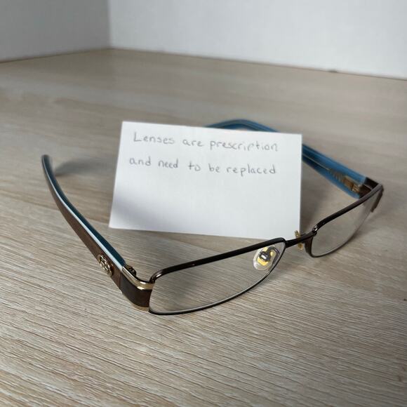 Gucci Accessories - Gucci GG2869 YAW Eyeglasses Brown Blue Rectangle Frames Only 54-15-135